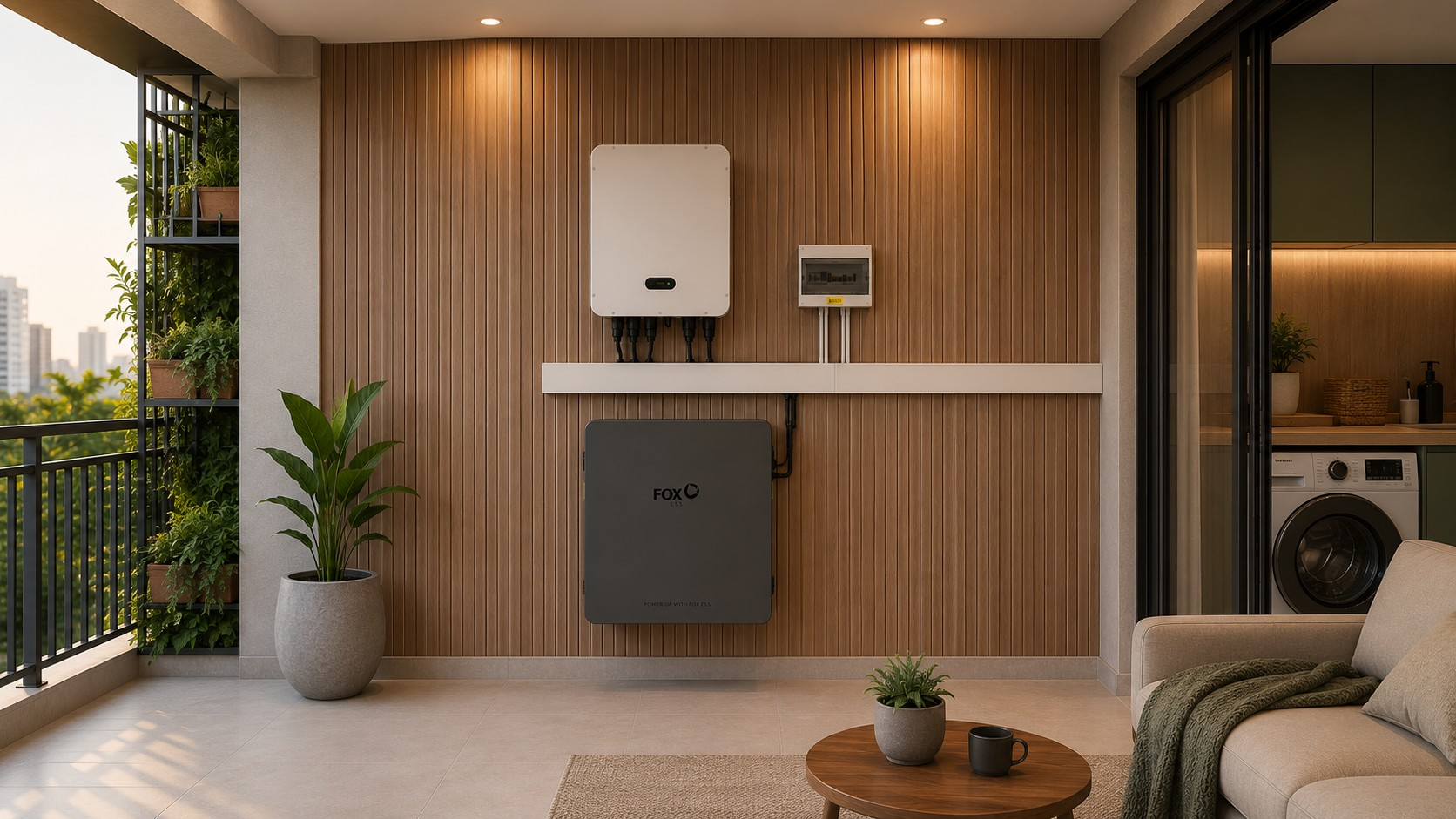 sistemas híbridos instalação com bateria e inversor híbrido em apartamento para backup de energia em caso de falta de luz ou interrupção de fornecimento de energia