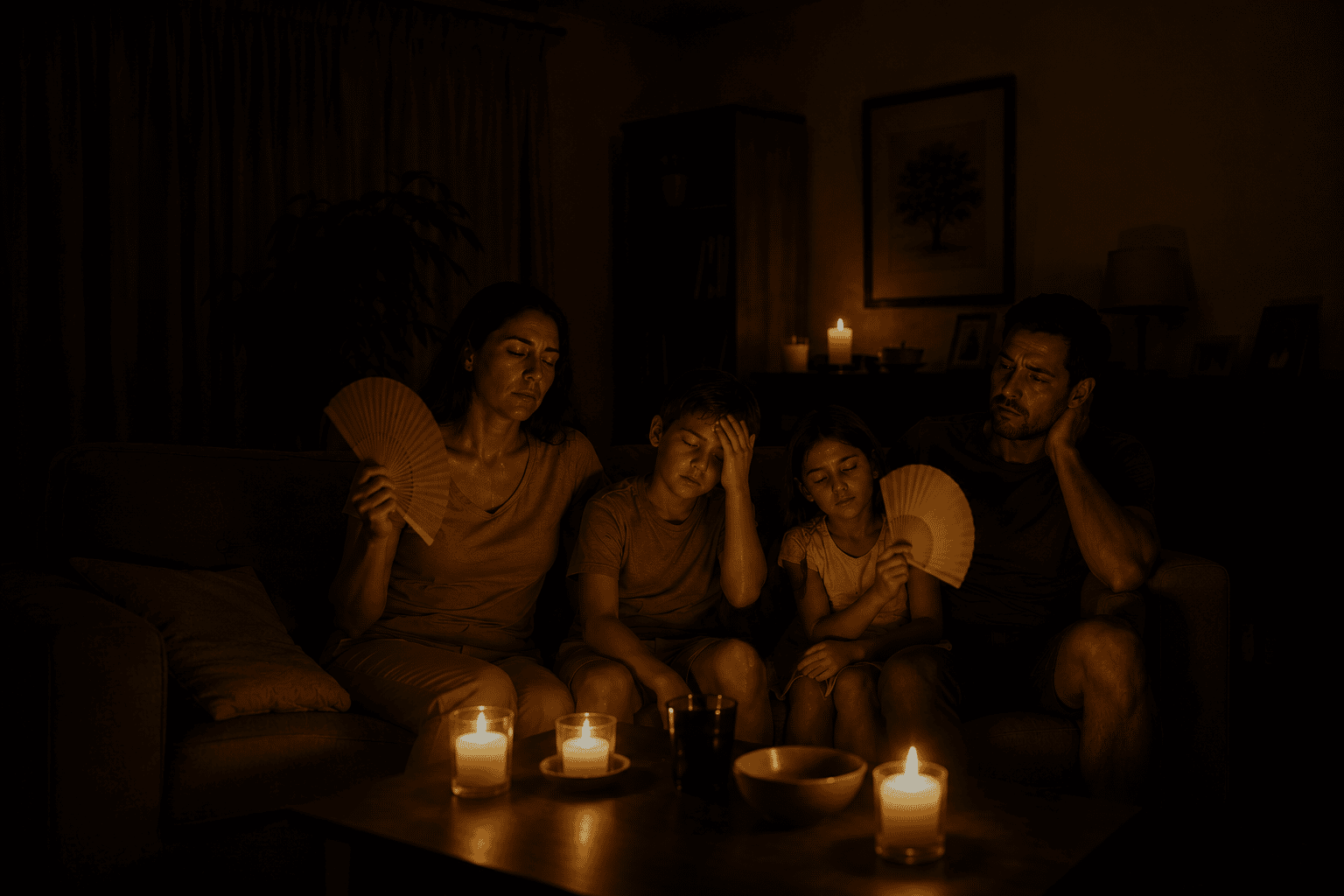 sistemas híbridos família com calor enquanto falta de luz em uma casa sem baterias e energia solar