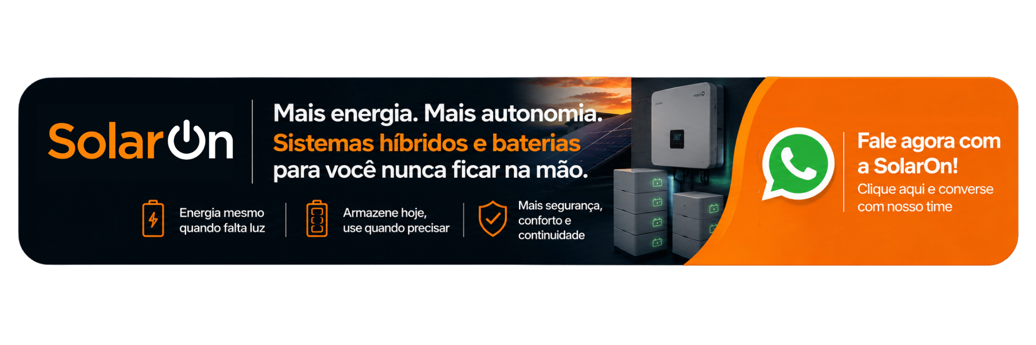 Dimensionamento de Sistema com Baterias - Banner de Whatsapp para contato