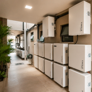 Sistema bem dimensionado de baterias em residência no Rio de Janeiro